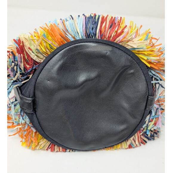 Zara Fringed Mini Bucket Bag Multicolored Lined Festival Indie Boho Maximalist - Picture 7 of 8